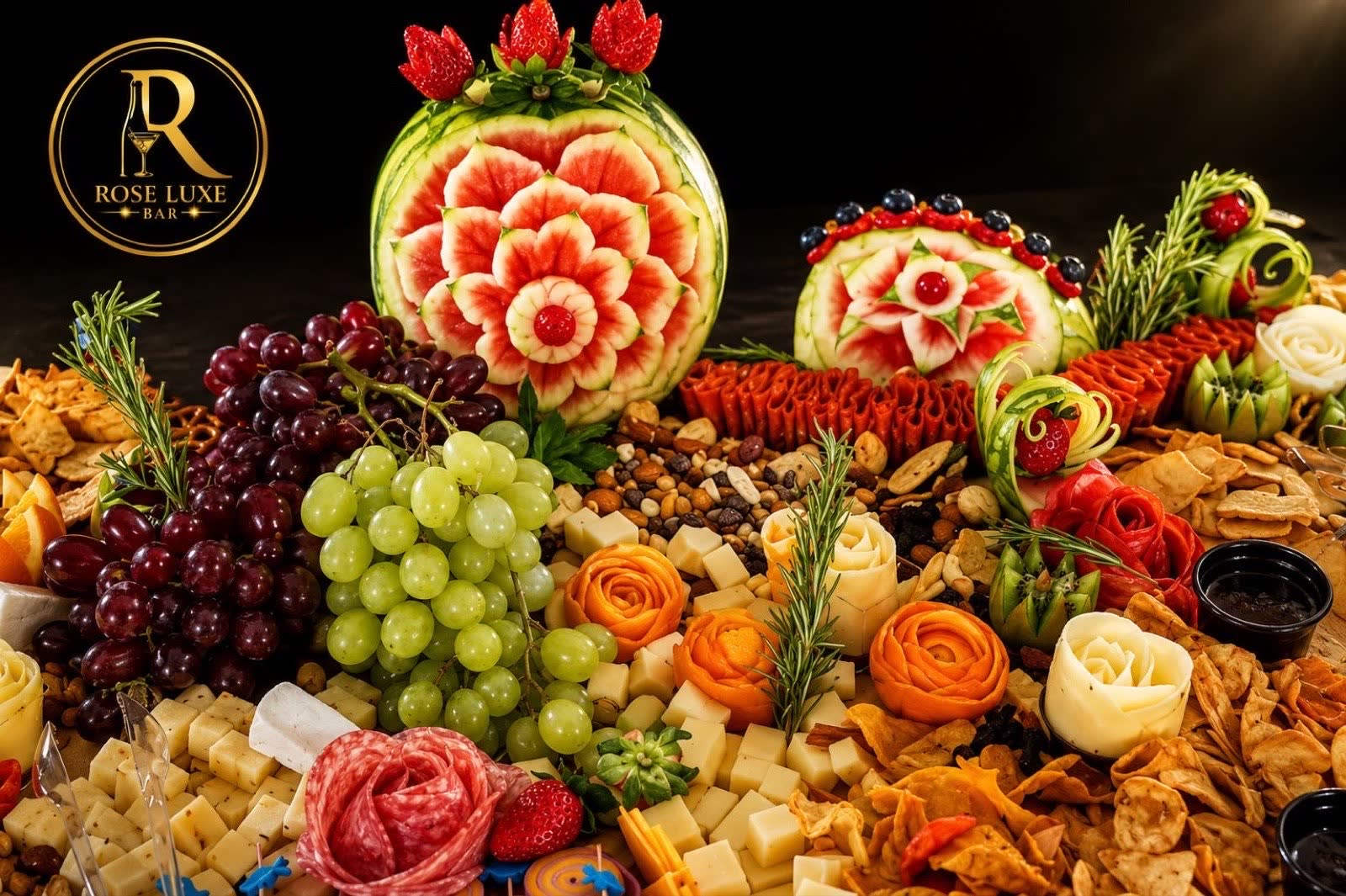 The signature board, watermelon-carved